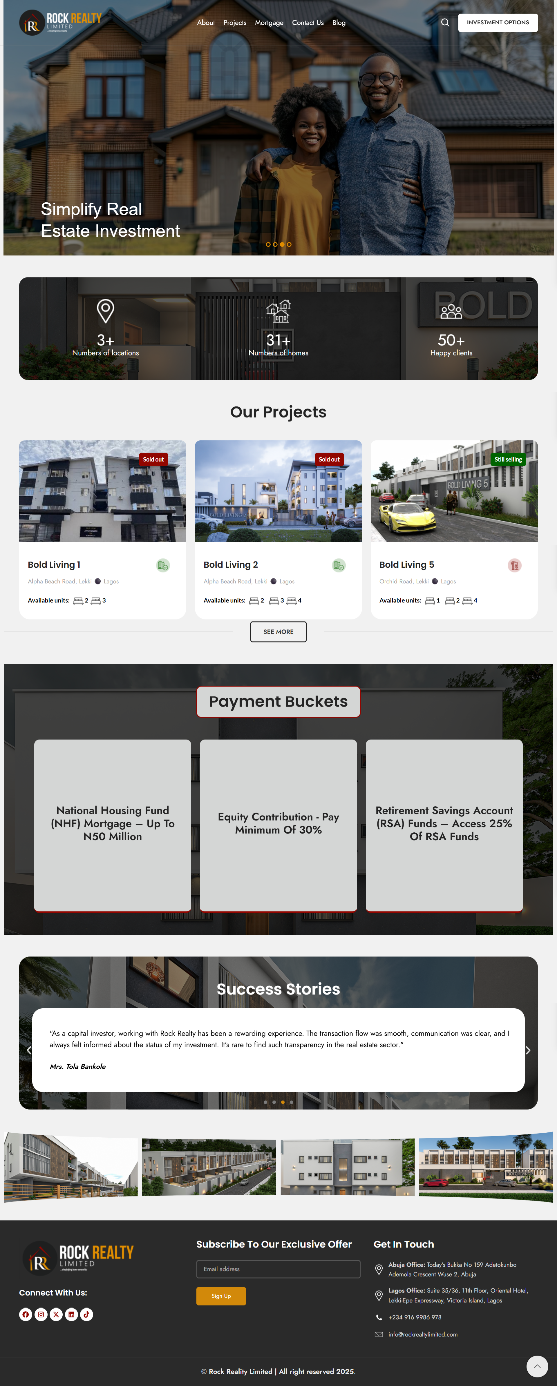 Rock Realty Limited — real estate website development Nigeria — MUJTEKNIFY Case Study